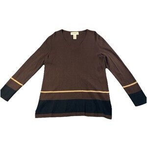 Easy Spirit Women Knit Sweater Top Long Sleeves Size M